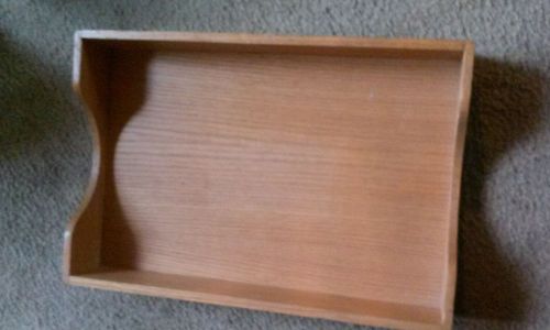 MID CENTURY MODERN oak DOVETAIL Wood Letter LEGAL Paper Tray In Out Box