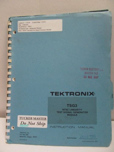 TEKTRONIX Model TSG3: NSTC Linearity Test SG Module Instr Manual/Schematics