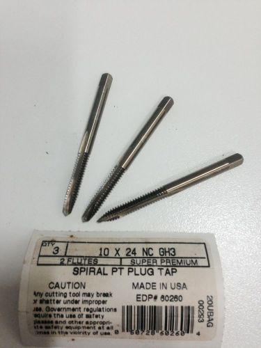 3  10 x 24  NC GH3 2 Flute Spiral PT Plug Taps  USA