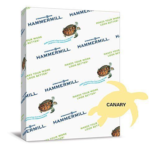 Hammermill Paper, Colors Canary, 24lb., 8.5x11, Letter, 500 Sheets / 1 Ream, In