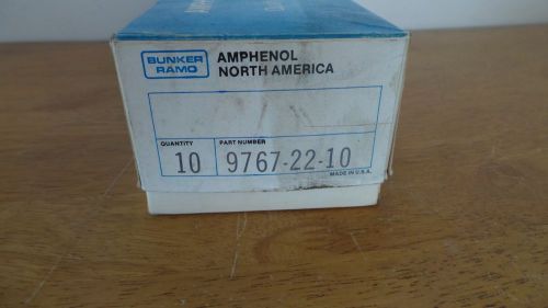 AMPHENOL/BUNKER RAMO LOT OF (10), 9767-22-10, NEW IN PLASTIC