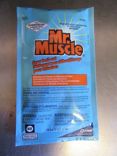 O59 LOT OF 50 MR. MUSCLE FRYER BOIL-OUT 2 FL. OZ. PACKETS COMMERCIAL RESTAURANT