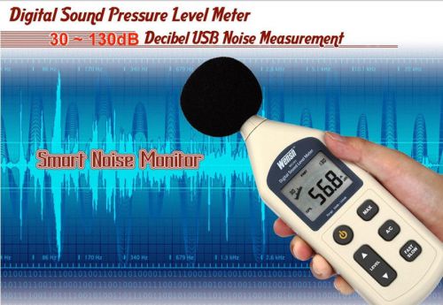 Digital Sound Level Meter Pressure Tester 30-130db Decibel USB Noise Measurement