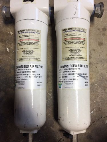 2 van air compressed air filters coalescing and vapor absorb w/ extra filters for sale