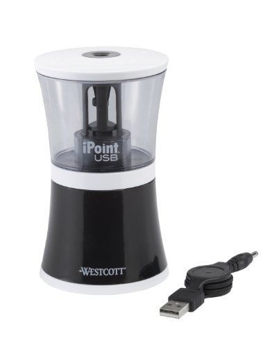 Westcott iPoint USB Pencil Sharpener, Black (15912)