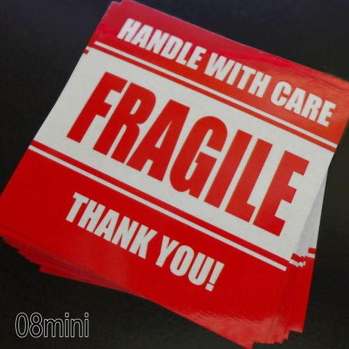 25 pcs 2x2 FRAGILE Handle with Care Warning Label shipping cracked &amp;Peel Sticker