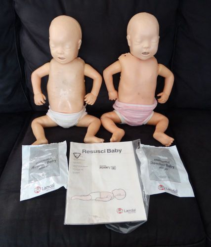 Lot of 2 Laerdal Resusci Baby Infant CPR Training Manikins