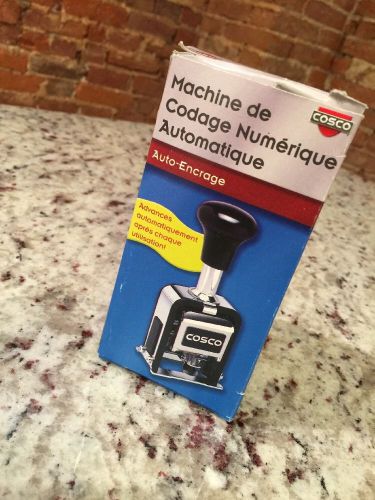 Cosco 026137 Automatic Self Inking Numbering Machine - 6 Wheels, Ink, Pads