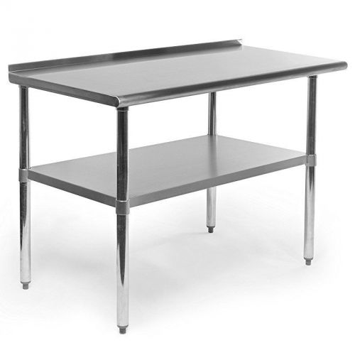 Gridmann Stainless Steel Commercial Kitchen Prep &amp; Work Table with Backsplash, 4