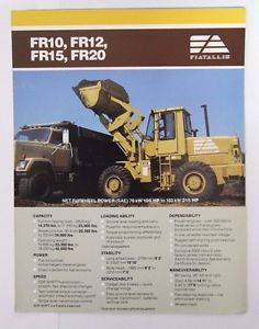 Fiat-Allis FR10 FR12 FR15 FR20 Wheel Loader sales and spec brochure