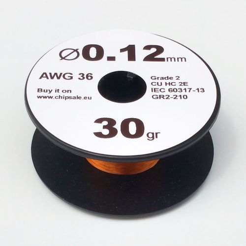 0.12 mm 36 AWG Gauge 30 gr (~290 m) Enamelled Copper Magnet Enameled Wire Coil