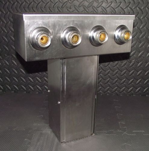 MICRO MATIC STAINLESS STEEL 4 TAP BEER TOWER DISPENSER BAR MAN CAVE NICE L@@K