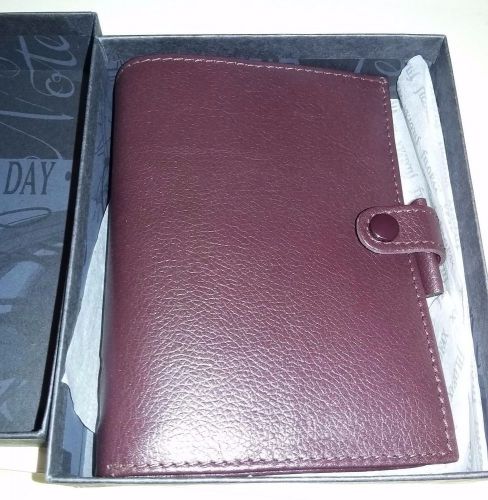 Vintage Filofax Kensington Pocket Planner Organizer Burgundy Leather NEW BOX