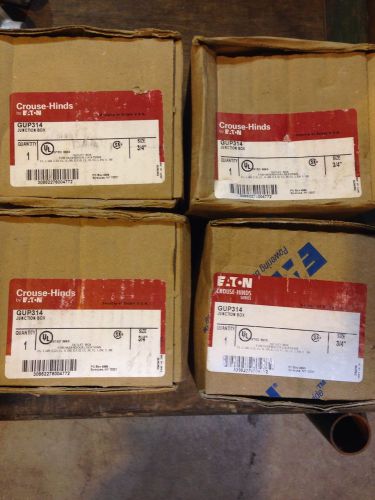 LOT OF 4 - Crouse-Hinds GUP314 Junction Box 8 Outlet, Through Feed,
