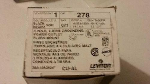 Leviton 278 3-pole, 4-wire grounding power outlet, flush mount, 78477074510 for sale