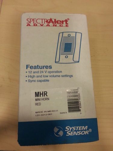 SYSTEM SENSOR MHR Mini Horn, Red (21HN44) - NEW IN BOX