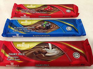 Vochelle 3pc Chocolate Bar With Cranberries Blackcurrants &amp; Dairy Milk Flavor