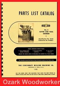 Cincinnati No. 2 Cutter &amp; Tool Grinder Model EM Service &amp; Parts Manual 1165