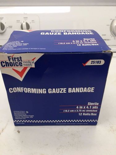 Conforming gauze bandage-12 rolls per box  4&#034; x 4.1 yds. for sale