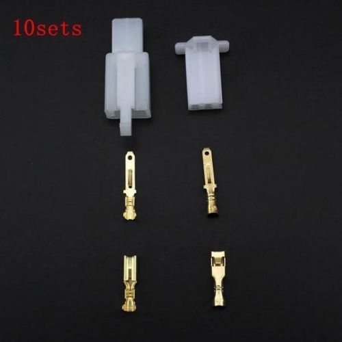 10sets 2.8mm male female 2 flat way connectors terminal for sale