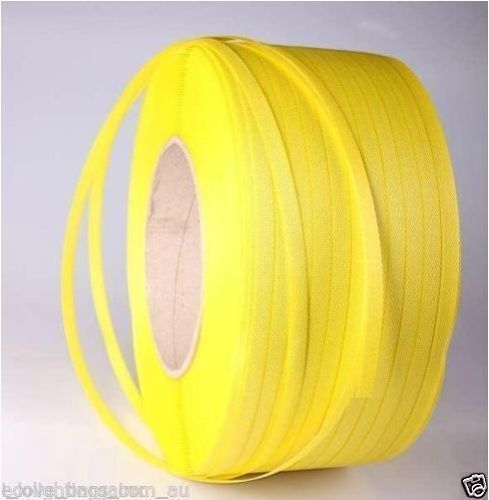 1 roll of 12.5mm x 1000m Yellow Polypropylene Strapping Band Poly Strap Packing