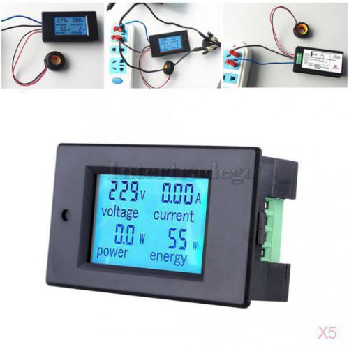 5x AC80-260V 100A Digital LCD Active Power Detection Tester Ammeter Voltmeter