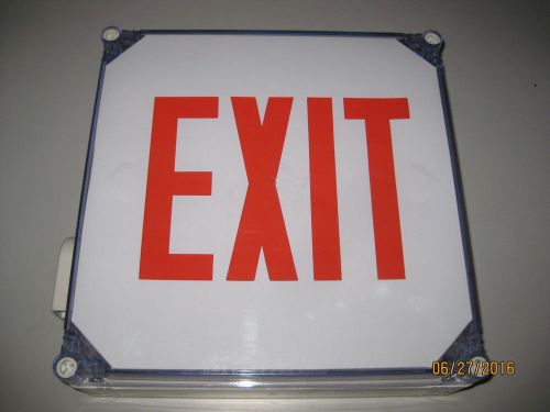 Lsi wet exit signs - led - red with battery backup rpe r1 wb for sale