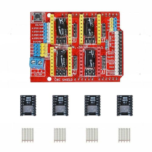 Gowoops 4 Axis CNC Control V3 CNC Engraver Shield Expansion Board + 4PCS MKS ...