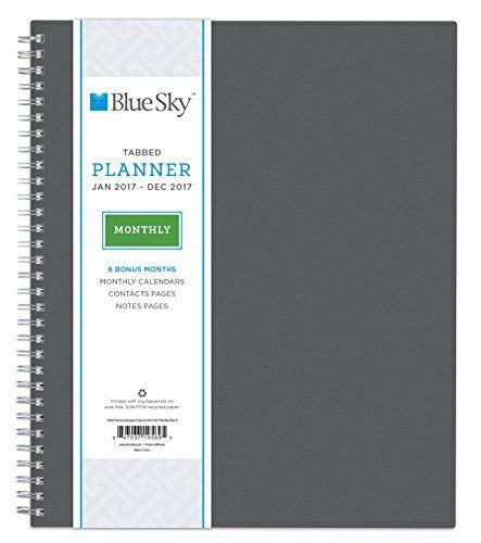 Blue Sky 2017 Monthly Planner, Wire-O Binding, 8&#034; x 10&#034;, Classic 19569