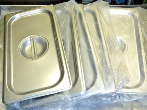 5 Flat Stainless Steel Third Steam Table Pan Flat Lids / Covers