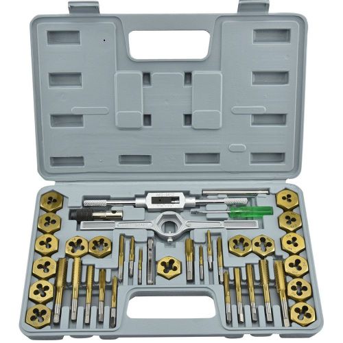 NEW Neiko 00911A SAE Tap and Hexagon Die Set Titanium Coated | 40-Piece Set