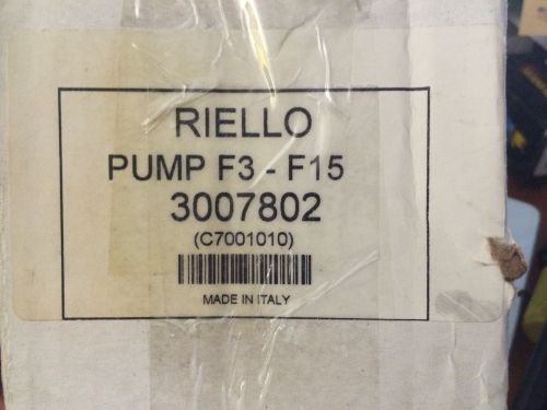 NEW! RIELLO 3007802, C7001010, 7001010 OIL PUMP FOR F3 thru F15 (INCLUDING COIL)