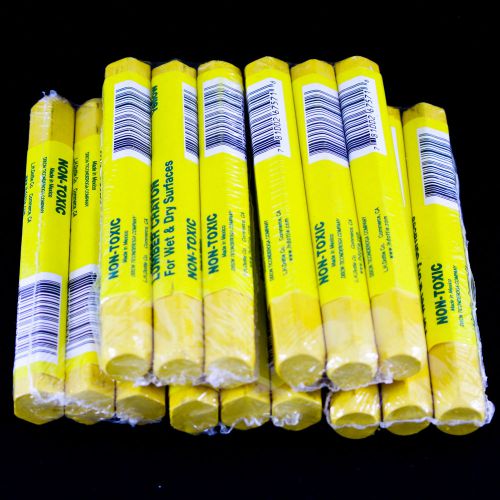 Dottie ~ Lumber M arking Crayons ~ Wet or Dry ~ Yellow #DCY3P ~ Lot of 15