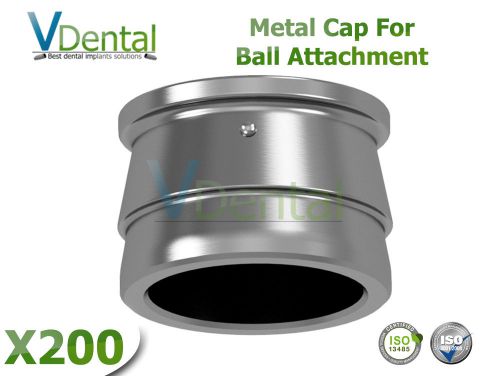 200X Metal Cap For Ball Attachment Dental Implant Internal Hex Dentist Lab