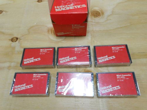6 New National Magnetics Audio &amp; Dictation Mini Cassette, 30 Minutes (15 x 2)NIP