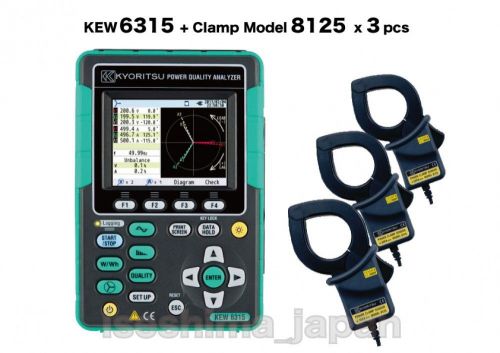 KYORITSU [KEW6315-01 /Clamp Sensor 8125 x3 Set Model] Power Quality Analyzer
