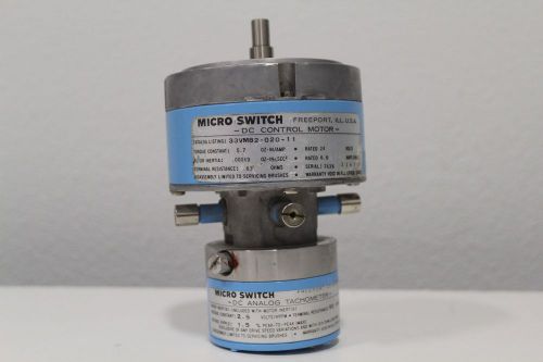 Micro Switch 33VM82-020-11 DC Control Motor w/ Analog Tachometer &amp; Free Shipping