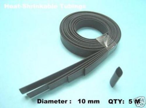 3/8&#034; Dia 10 mm BLACK HEAT SHRINK TUBING #g7  5M = 16 ft