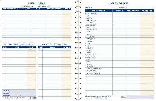 Adams Expense Account Record Book, Spiral Binding, 8.5 x 11 Inches, Clear