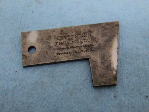 Vintage Brown &amp; Sharpe Machinist Tool 29 Degree Setting Thread made in USA