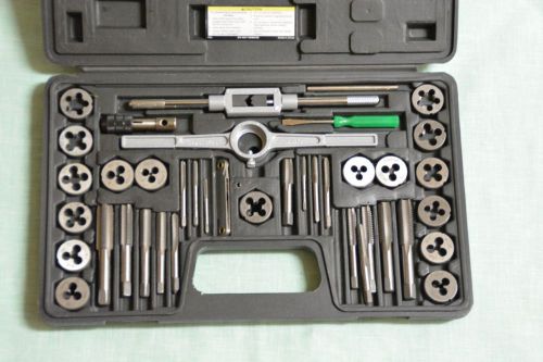 40 Piece Carbon Steel SAE Tap and Die Set new  #39391