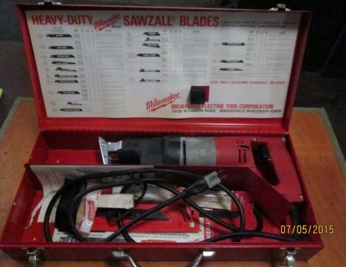 Milwaukee 6511 two speed sawzall with metal case and blades for sale