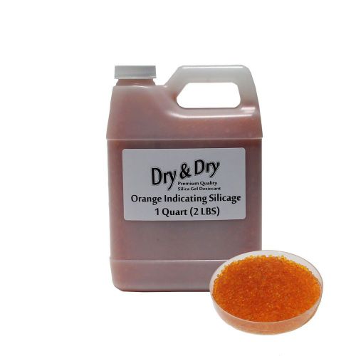 1 quart orange premium desiccant indicating silica gel beads - 2 lbs reusable for sale