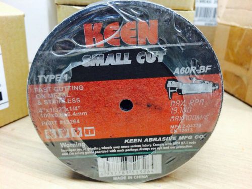 Keen  #13261  4&#034;x 1/32&#034;x1/4&#034; metal/stainless cut off wheel, 10 pack for sale