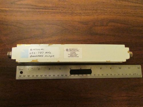 Microwave Circuits Inc. B14700M1 656 - 737MHz Bandpass Filter With N Female Conn