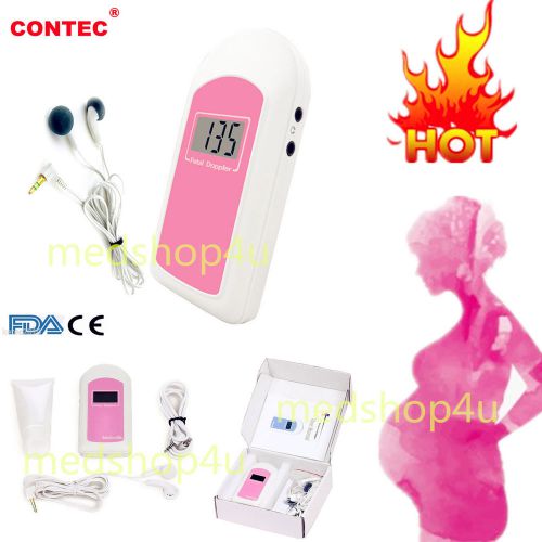 USA STOCK  FDA Pocket Prenatal Heart Monitor,Fetal Heart Doppler Headset+GeL.