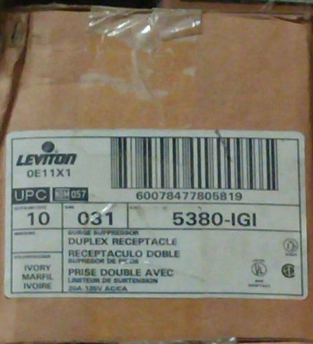Leviton 5380-IGI  15-Amp, 125-Volt, Decora Plus Duplex Receptacle,   BOX OF 10