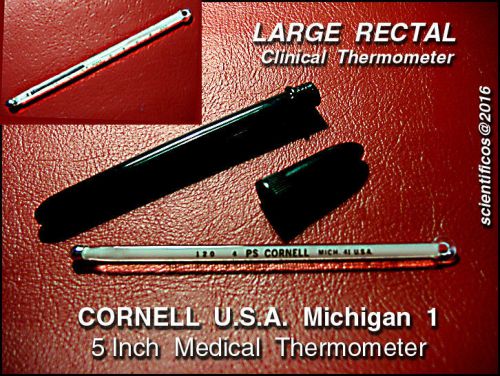CORNELL U.S.A.. Medical/Clinical Large Size RECTAL Thermometer w/ Bakelite Case