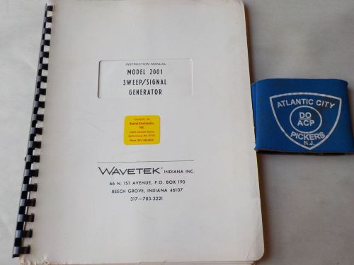 WAVETEK 2001 SWEEP/SIGNAL GENERATOR INSTRUCTION MANUAL