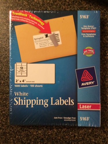 2 Boxes Avery Dennison 5163 2&#034;*4&#034;, 1000 Labels/100 Sheets White